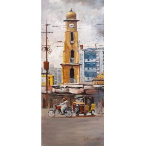 Abdul Hameed, 12 x 30 inch, Acrylic on Canvas, Cityscape Painting, AC-ADHD-081